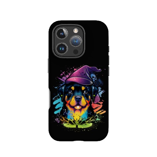 Colorful Kawaii Rottweiler Wizard IPhone Cases