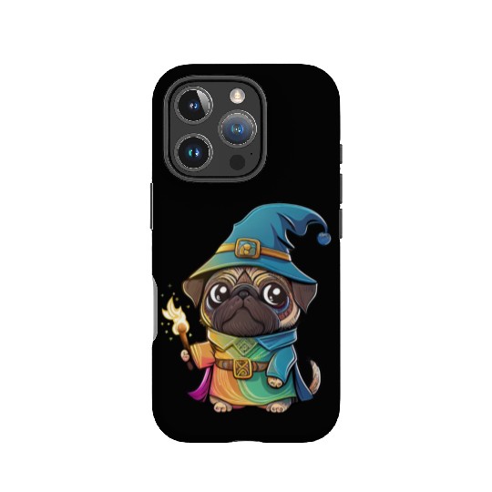 Colorful Kawaii Pug Wizard IPhone Cases