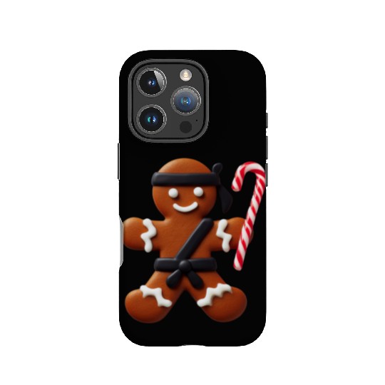 Funny Ninja Gingerbread Man Cookie Candy Cane IPhone Cases