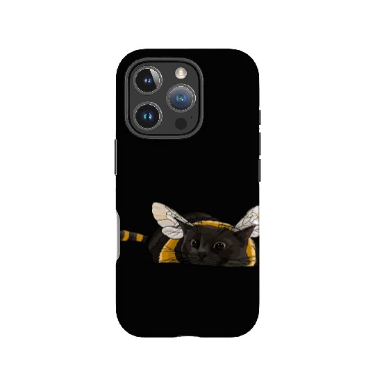 Fuzzy Little Bumblebee Kitty IPhone Cases