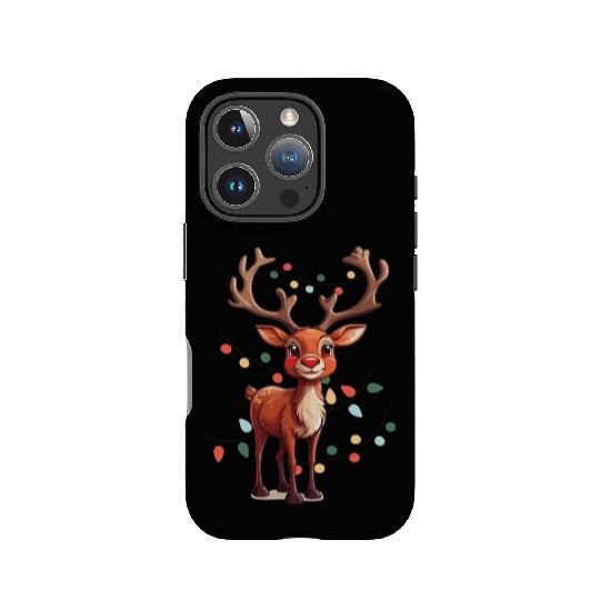 Cute Baby Reindeer Christmas Lights Santa IPhone Cases