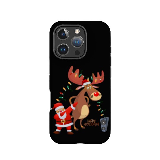 Christmas Lights Dabbing Santa Dancing Rudolph IPhone Cases