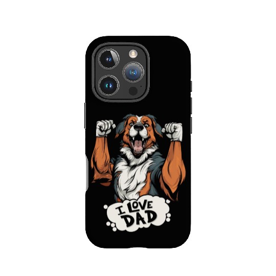 Australian Shepherd Aussie Dog I Love Dad IPhone Cases