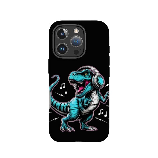 Dancing Tyrannosaurus Rex with Headphone IPhone Cases