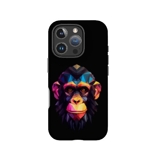 Geometric Style Chimpanzee IPhone Cases