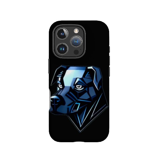 Dog Doberman Pinscher - Blue Polygons IPhone Cases