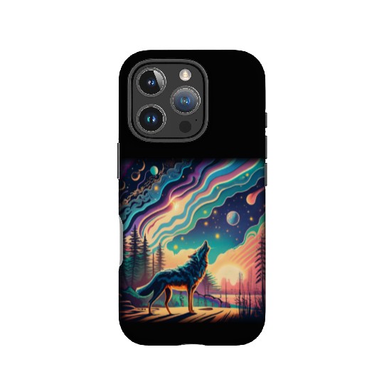 Majestic Wolf Howling At The Eclipse IPhone Cases