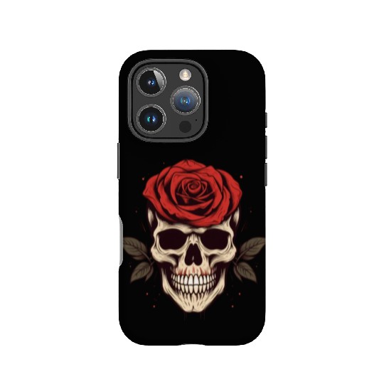 Skull aesthetics grunge rose goth skeleton IPhone Cases
