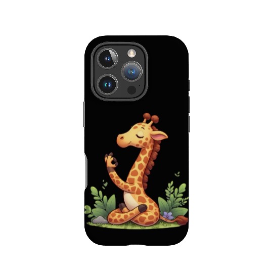 Giraffe yoga practitioner IPhone Cases