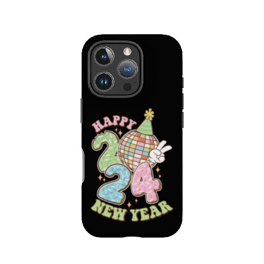 Happy New Year 2024 disco ball party IPhone Cases