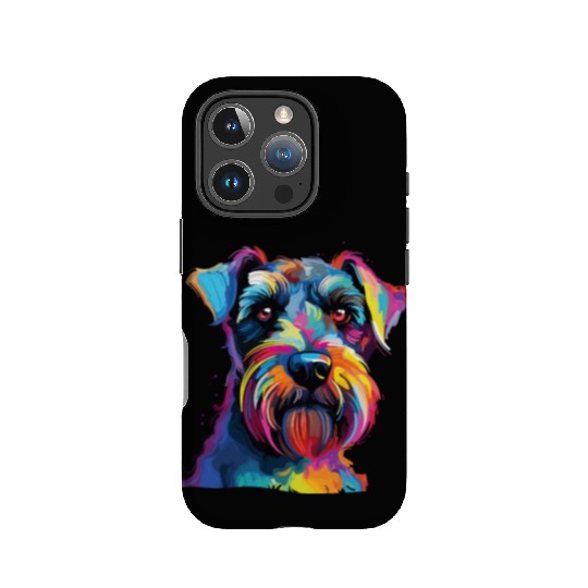 Watercolor Colorful Miniature Schnauzer IPhone Cases