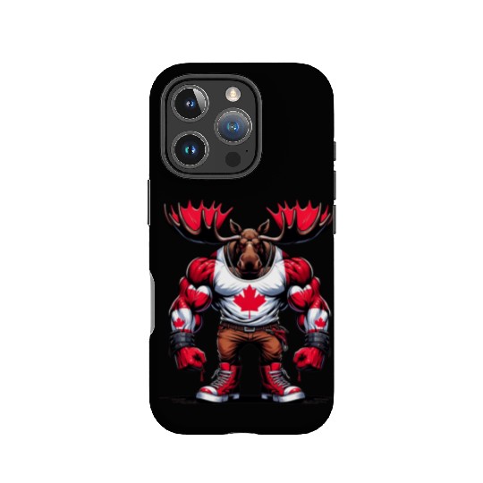 Canada elk with national flag IPhone Cases