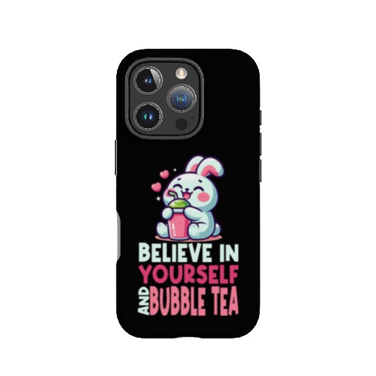 Kawaii Rabbit Bubble Tea Believe In Yourself IPhone Cases