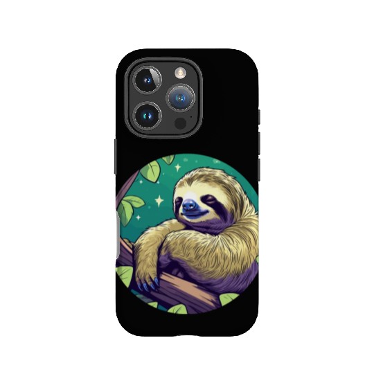 Sleeping Sloth Illustration IPhone Cases