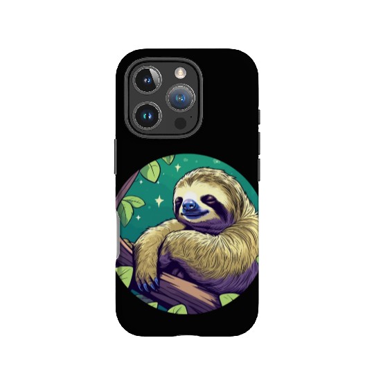 Sleeping Sloth Illustration IPhone Cases