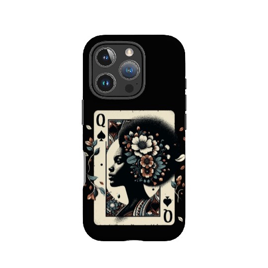 Black Queen Poker Tarot Card African American IPhone Cases