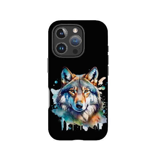 Watercolor Wolf Portrait IPhone Cases