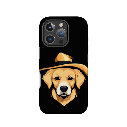 Golden Retriever with Safari Hat IPhone Cases