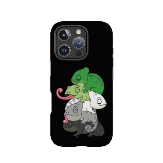 Aromantic Flag Pride Lgbtq Cute Chameleon Pile IPhone Cases