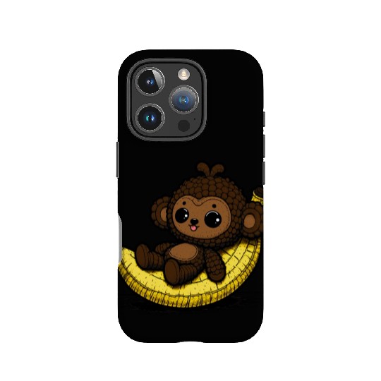 Amigurumi Monkey Chills On Banana IPhone Cases