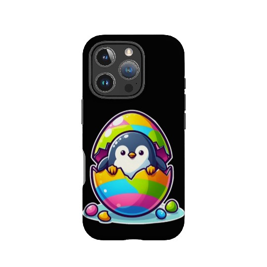 Penguin hatches from colorful Easter egg IPhone Cases