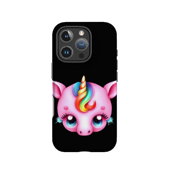 Pink Baby Rainbow Unicorn Head IPhone Cases