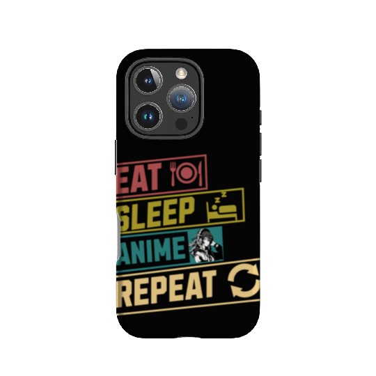 Eat sleep anime repeat hobby IPhone Cases