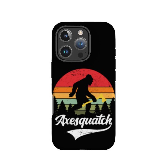Axesquatch Axe throwing Bigfoot Retro IPhone Cases