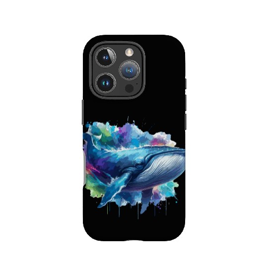 Blue Whale Colourful background IPhone Cases