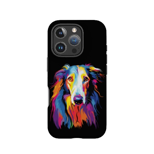 Watercolor Colorful Russian Greyhound IPhone Cases