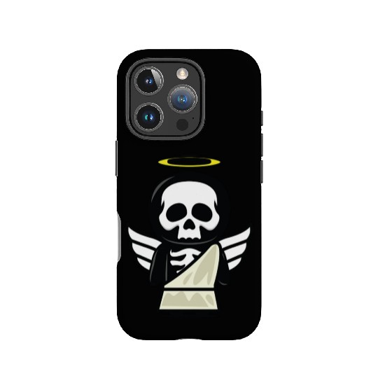 Funny angel skull halloween costume IPhone Cases