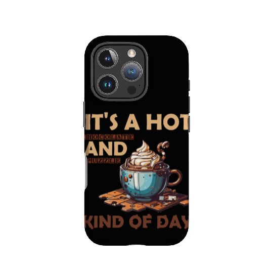 hot chocolate and puzzle kind of day Vintage retro IPhone Cases