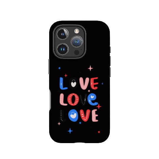 White Red Pink Light Blue Black Bold Valentine IPhone Cases