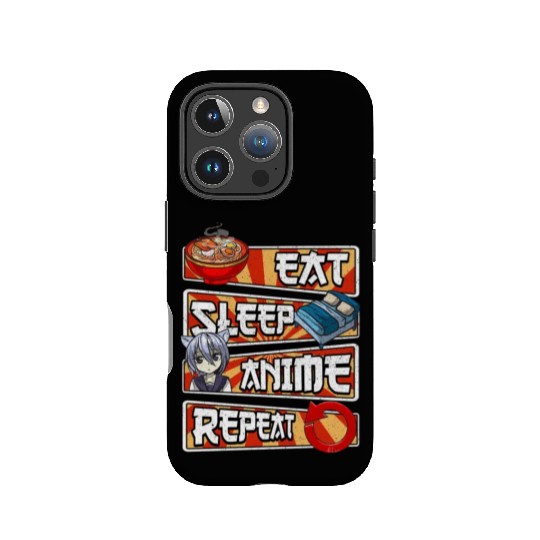 eat sleep anime repeat cute lovers obsessed IPhone Cases