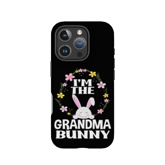 I Am Grandma Easter Bunny Flower Wreath Easter IPhone Cases