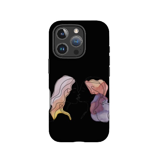 Lesbian Couple Simple Minimalistic Drawing IPhone Cases