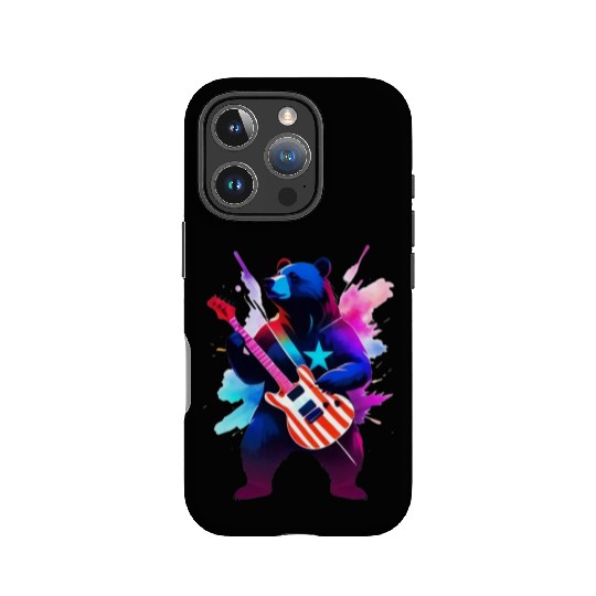 Merica Bear - Rock'n Out! IPhone Cases