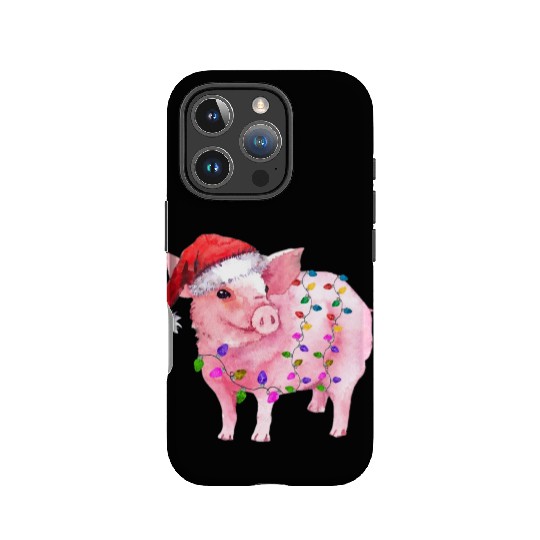 Pig Christmas Light IPhone Cases