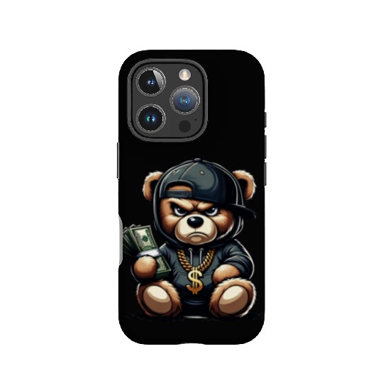 streetwise teddy bear with money IPhone Cases