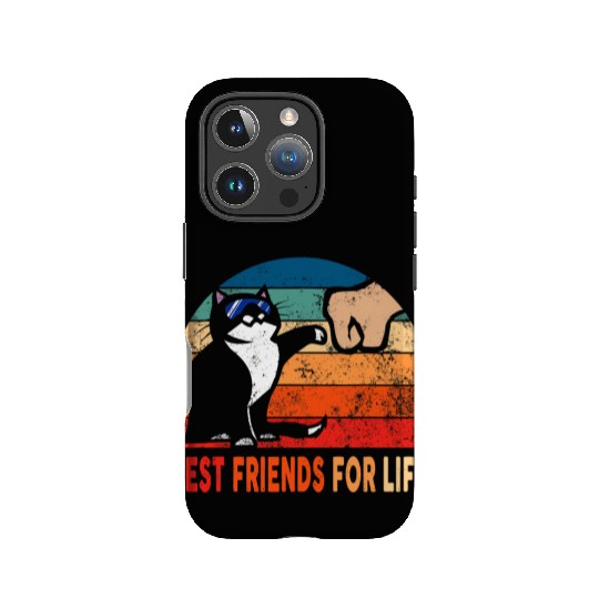 Best Friends for Life Fist Bump Cat Owner Retro IPhone Cases