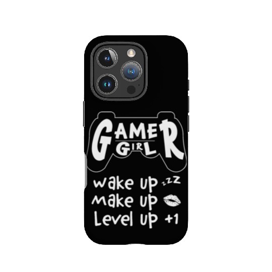Gamer Girl Wake Up Make Up Level Up IPhone Cases