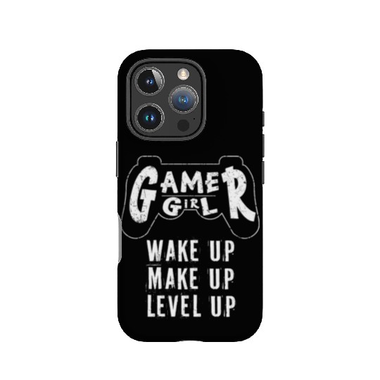 Gamer Girl Wake Up Make Up Level Up IPhone Cases