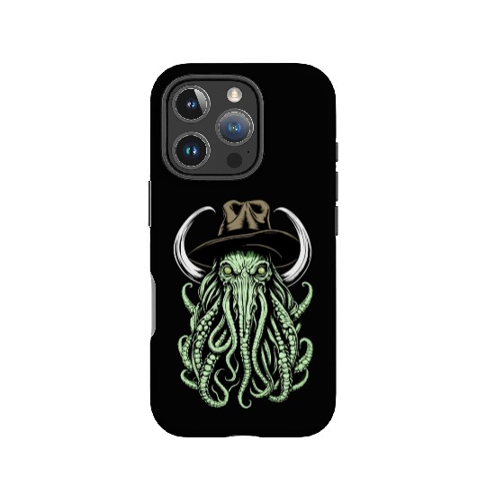 Bizarre Fusion: Cowboy Hatting Cow Cthulhu IPhone Cases
