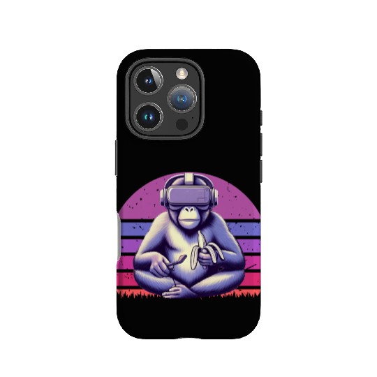 Virtual Zen: Retro Aesthetic Gamer Gorilla IPhone Cases