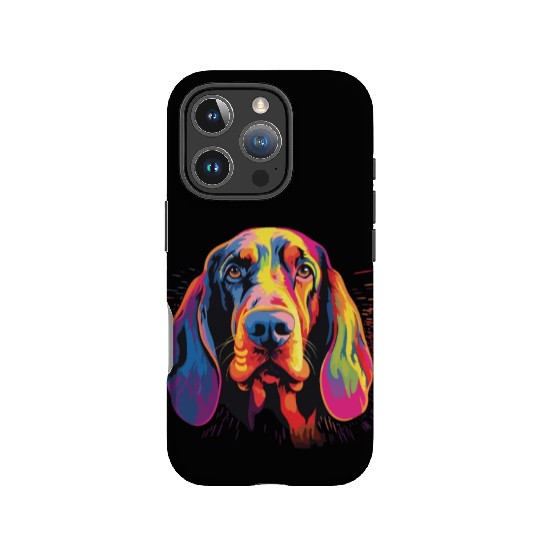 Watercolor Colorful Black And Tan Coonhound IPhone Cases