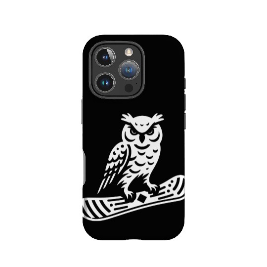 Minimalist Design: Owl Snowboarder Silhouette IPhone Cases