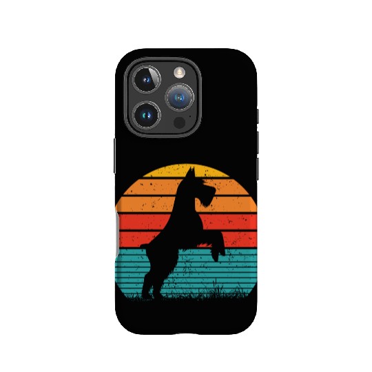 Schnauzer Dog Sunset IPhone Cases
