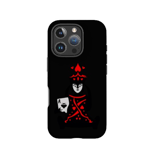 Queen of Hearts Holds Ace of Spades Vector 3 Color IPhone Cases