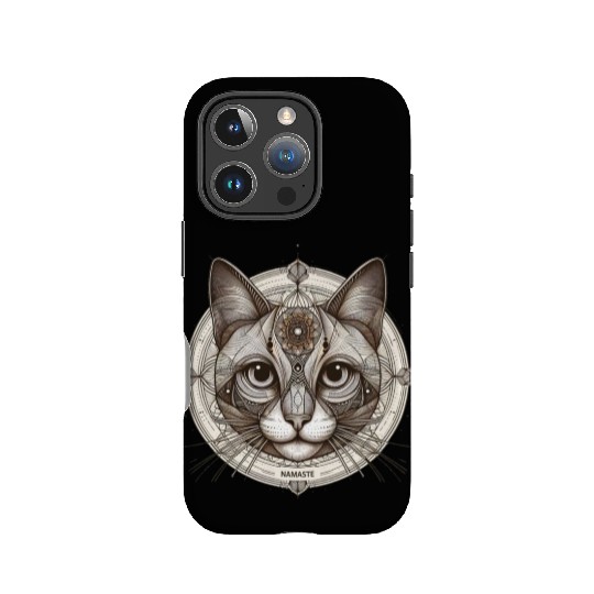 Mandala Style Mystical Namaste Cat: A Spiritual IPhone Cases