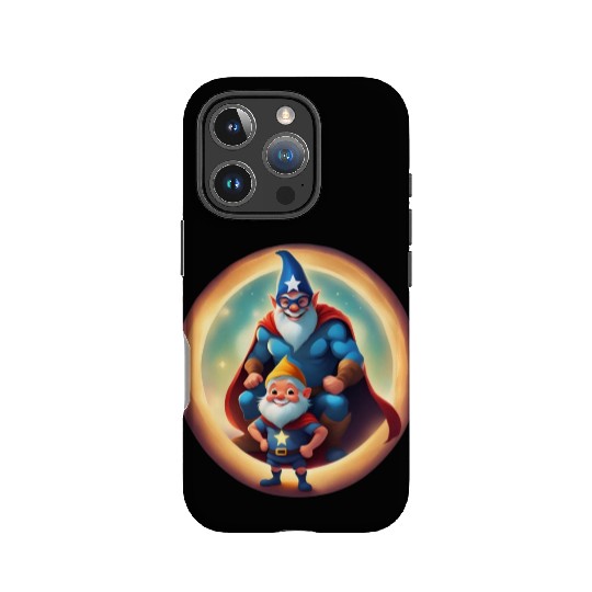 A Father's Day Gnome as a superhero dad IPhone Cases